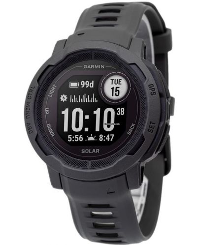 Смарт часовник Garmin - Instinct 2 Solar, 45mm, графит/черен - 2